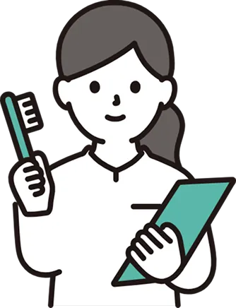 歯ブラシを持つ女性歯科スタッフのイラスト